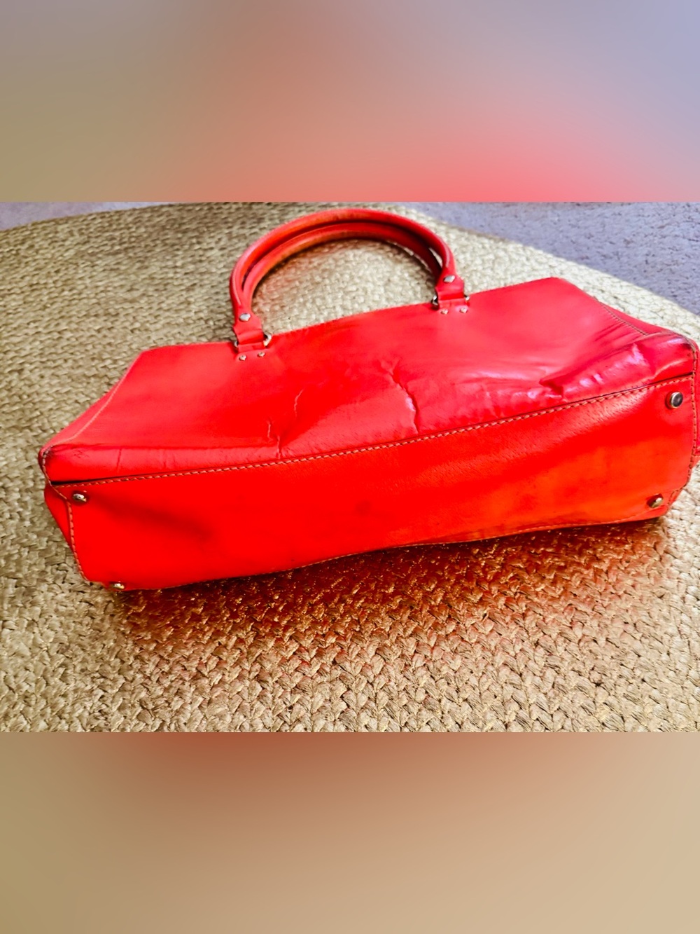 kate spade Red Leather Satchel SEE CALLOUTS - Picture 7 of 8